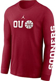 Nike Oklahoma Sooners Crimson Basketball Icon Sleeve Hit Long Sleeve T Shirt