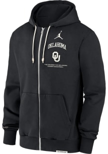 Nike Oklahoma Sooners Mens Black Basketball Travel Fleece Long Sleeve Full Zip Jacket