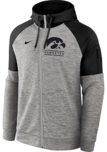 Mens Iowa Hawkeyes Grey Nike Modern Tradition Fitness Long Sleeve Zip