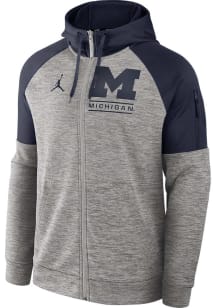 Mens Michigan Wolverines Grey Nike Modern Tradition Fitness Long Sleeve Zip