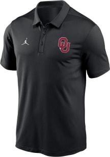 Nike Oklahoma Sooners Mens Black Essentials Franchise Short Sleeve Polo