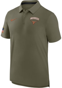 Nike Texas Longhorns Mens Olive Military Appreciation Tour Short Sleeve Polo