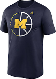 Nike Michigan Wolverines Blue Basketball Icon Legend Short Sleeve T Shirt