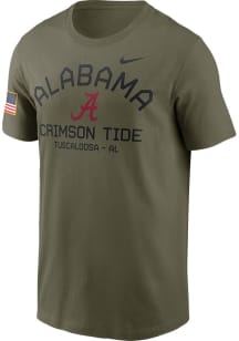Nike Alabama Crimson Tide Olive Military Appreciation Team Issue Short Sleeve T Shirt
