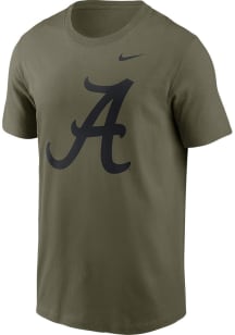 Nike Alabama Crimson Tide Olive Military Appreciation Team Logo Short Sleeve T Shirt