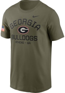 Nike Georgia Bulldogs Olive Military Appreciation Team Issue Short Sleeve T Shirt