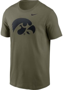 Nike Iowa Hawkeyes Olive Military Appreciation Team Logo Short Sleeve T Shirt