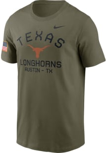 Nike Texas Longhorns Olive Military Appreciation Team Issue Short Sleeve T Shirt