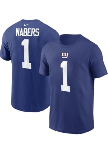 Malik Nabers New York Giants Blue Home Short Sleeve Player T Shirt