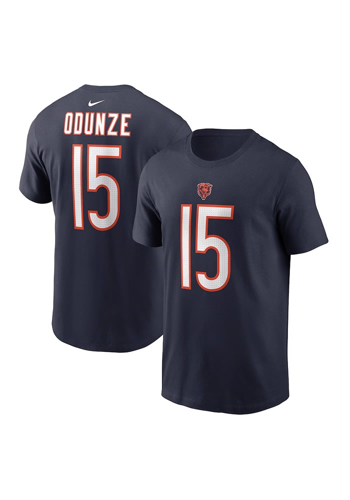 Rome Odunze Chicago Bears NAVY Home Short Sleeve Player T Shirt
