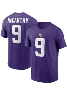 JJ McCarthy Minnesota Vikings Purple Home Short Sleeve Player T Shirt