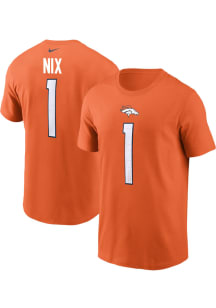 Bo Nix Denver Broncos Orange Home Short Sleeve Player T Shirt