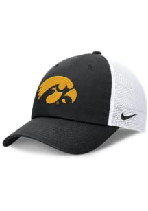 Nike Black Iowa Hawkeyes Club Unstructured Mesh Trucker Adjustable Hat