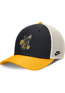 Nike Black Iowa Hawkeyes Dri-Fit Rise Structured Trucker Design Adjustable Hat