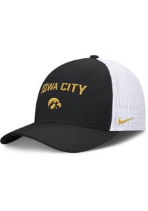 Nike Black Iowa Hawkeyes Dri-Fit Rise Structured Trucker Adjustable Hat