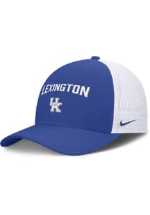 Nike Kentucky Wildcats Dri-Fit Rise Structured Trucker Adjustable Hat - Blue