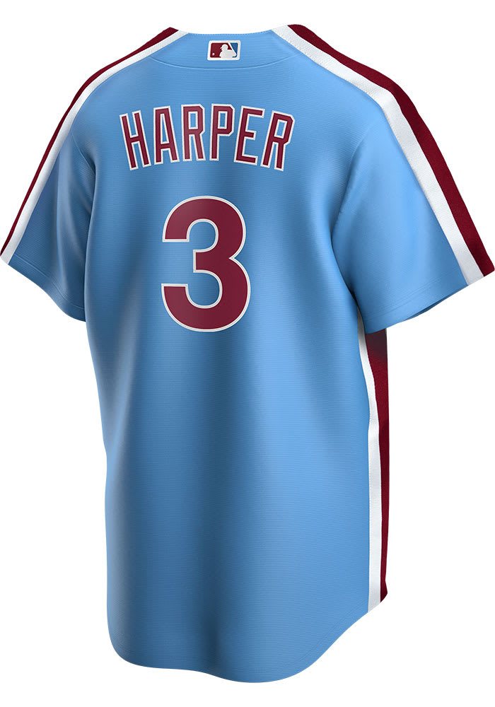 Bryce Harper Philadelphia Phillies Mens Replica 2020 Throwback Jersey - Light Blue