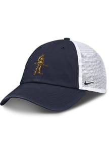 Nike West Virginia Mountaineers Nike Club Unstructured Mesh Trucker Adjustable Hat - Navy Blue