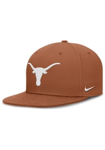 Nike Texas Longhorns Mens Burnt Orange Dri Fit Pro Structured Square Bill Cap Fitted Hat