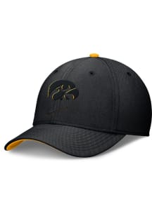 Iowa Hawkeyes Nike Nike Rise Structured Swooshflex Cap Flex Hat - Black