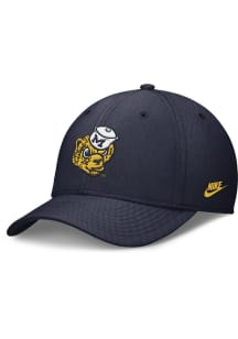 Michigan Wolverines Nike Nike Rise Structured Swooshflex Cap Flex Hat - Navy Blue