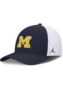 Michigan Wolverines Nike Rise Structured Futura Trucker Cap Flex Hat - Navy Blue