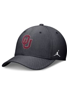 Nike Oklahoma Sooners Mens Grey Nike Rise Structured Swooshflex Cap Flex Hat