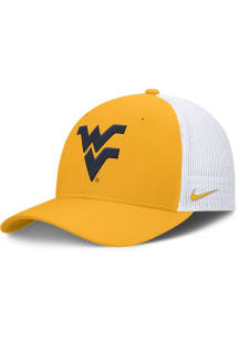 Nike West Virginia Mountaineers Mens Gold Rise Structured Futura Trucker Cap Flex Hat