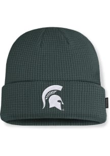 Michigan State Spartans Nike Terra Standard Cuff Pom Waffle Beanie Mens Knit Hat - Green