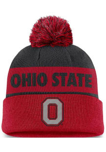 Ohio State Buckeyes Nike Nike Peak Pom Beanie Mens Knit Hat - Red