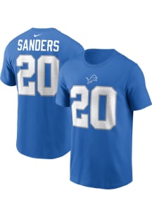 Barry Sanders Detroit Lions Blue Home Short Sleeve Player T Shirt