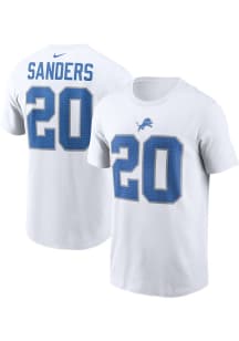 Barry Sanders Detroit Lions White Road Short Sleeve Player T Shirt