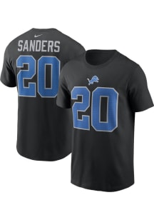 Barry Sanders Detroit Lions Black Alt Short Sleeve Player T Shirt