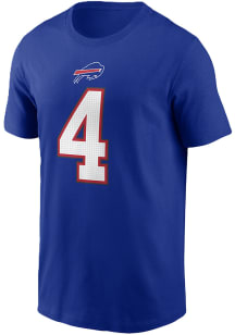 James Cook Buffalo Bills Blue Name Number Short Sleeve Player T Shirt