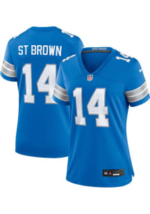 Amon-Ra St. Brown  Nike Detroit Lions Womens Blue Home Game Football Jersey