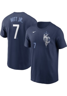 Bobby Witt Jr Kansas City Royals Navy Blue City Con FUSE Short Sleeve Player T Shirt