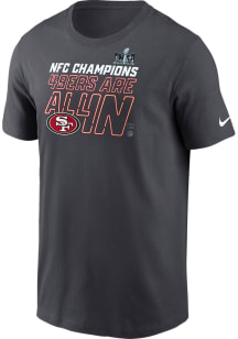 Nike San Francisco 49ers Charcoal NFC Conference Champs 2023 Short Sleeve T Shirt