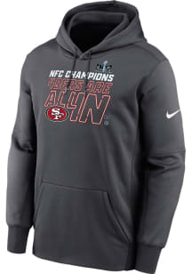 Nike San Francisco 49ers Mens Charcoal NFC Conference Champs 2023 Hood