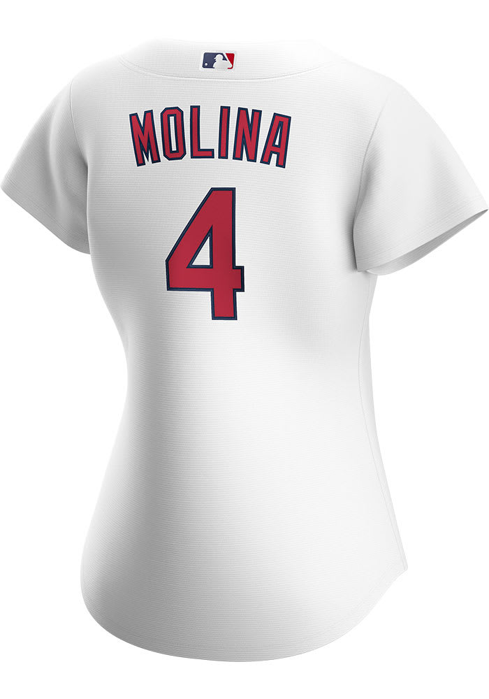 Women's St. Louis Cardinals #4 Yadier Molina Replica Grey Road Baseball  Jersey