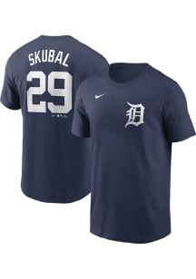 Tarik Skubal Detroit Tigers Navy Blue TC Short Sleeve Player T Shirt