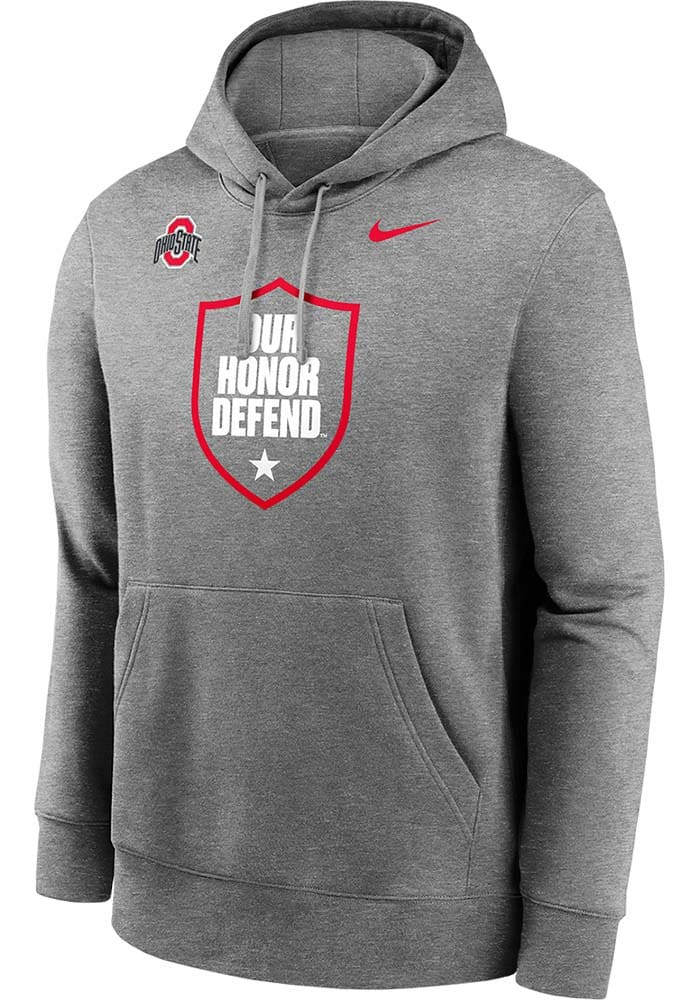 Nike Ohio State Buckeyes Mens Grey Our Honor Defend Design Long Sleeve Hoodie