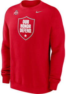 Mens Ohio State Buckeyes Red Nike Our Honor Defend Crew Sweatshirt