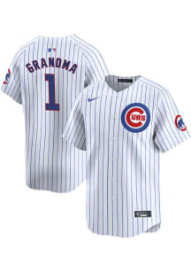Nike Chicago Cubs Mens White Number 1 Grandma Limited Baseball Jersey