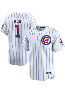 Nike Chicago Cubs Mens White Number 1 Mom Limited Baseball Jersey