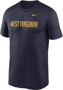 Nike West Virginia Mountaineers Navy Blue Wordmark Performance Short Sleeve T Shirt