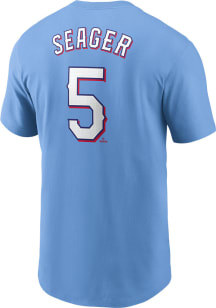 Corey Seager Texas Rangers Light Blue Alt Short Sleeve Player T Shirt