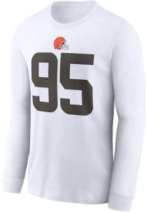 Myles Garrett Cleveland Browns White TC Long Sleeve Player T Shirt