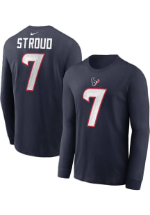 CJ Stroud Houston Texans Navy Blue TC Long Sleeve Player T Shirt