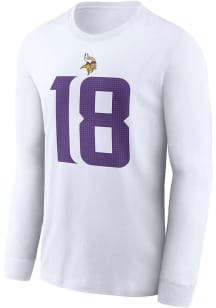 Justin Jefferson Minnesota Vikings White TC Long Sleeve Player T Shirt