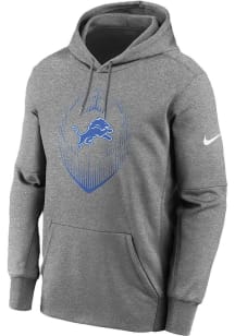 Nike Detroit Lions Mens Charcoal Therma Hood